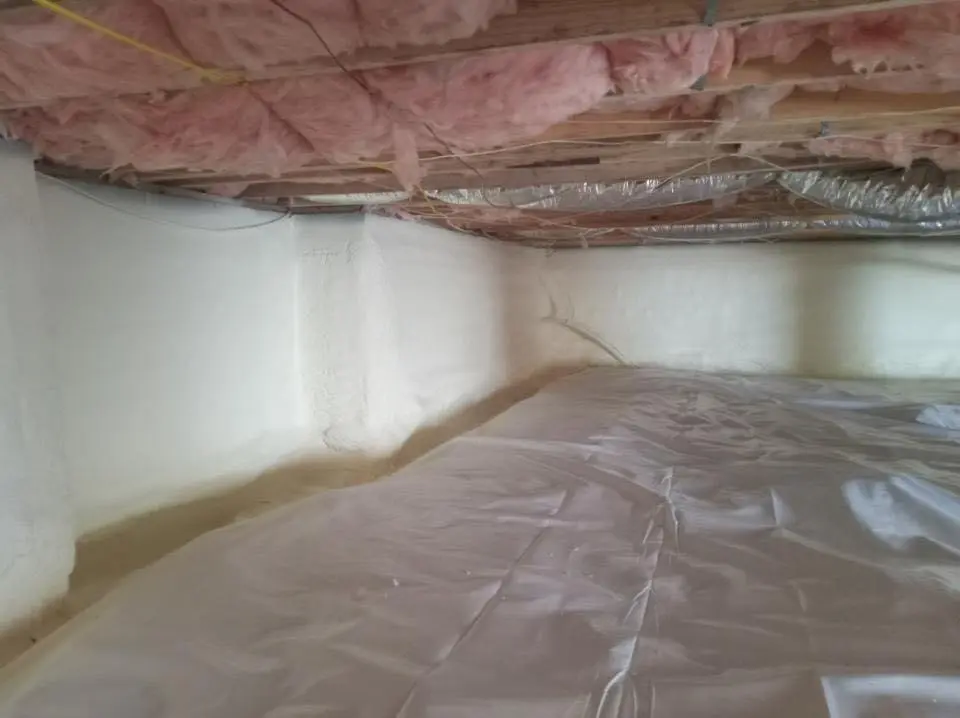 Crawl space encapsulation with closed-cell spray foam for Attic Insulation in Pearland